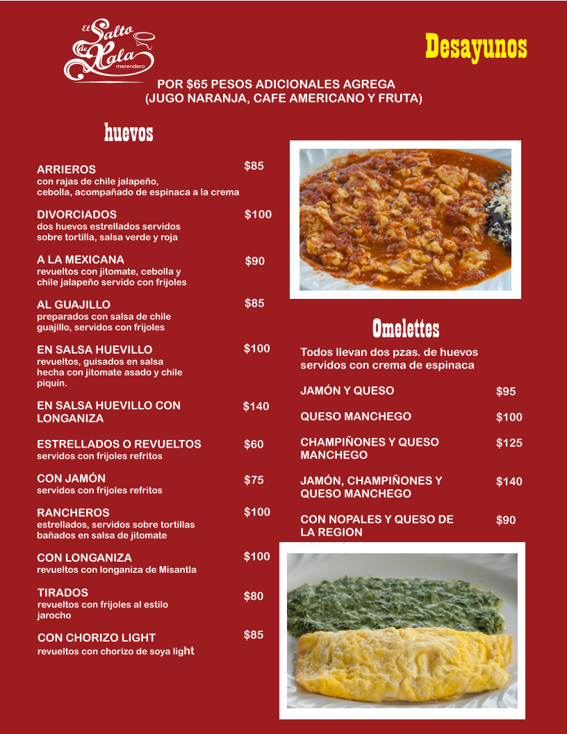 El Salto de Xala Menu - Image 2