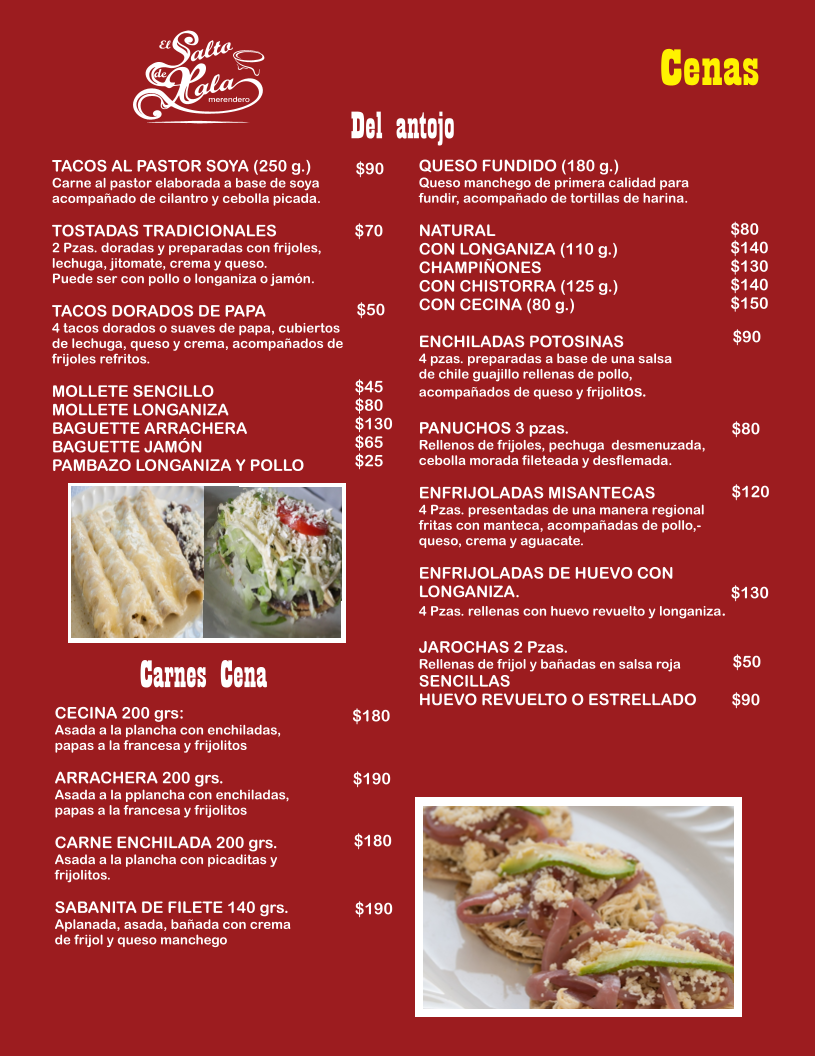 El Salto de Xala Menu - Image 3