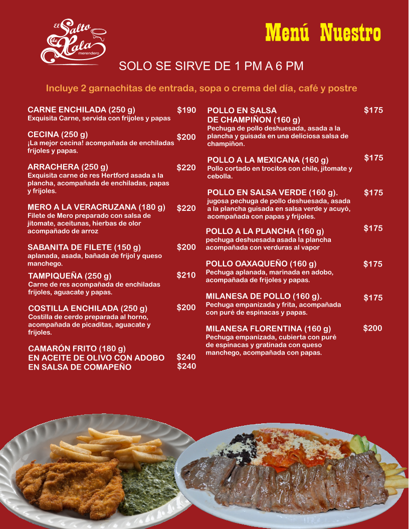 El Salto de Xala Menu - Image 6